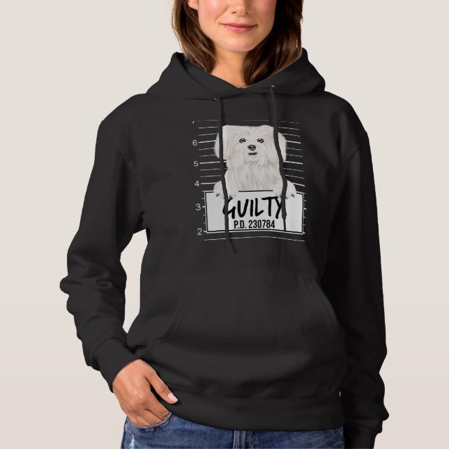 Sudadera Perro Maltés Culpable Mugshot (Anverso)