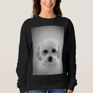Sudadera Perro maltés de caniche BW Vintage D14