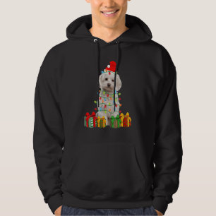 Sudadera Perro maltés de Navidad Luces de Navidad Cachorro