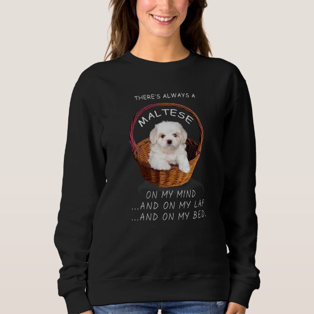 Sudadera Perro maltés está en mi mente cachorro 2 (Anverso)