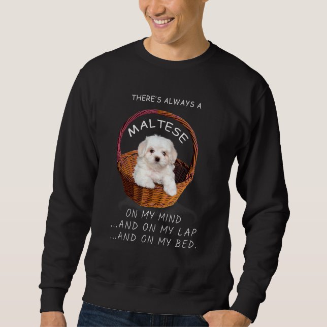 Sudadera Perro maltés está en mi mente cachorro 2 (Anverso)