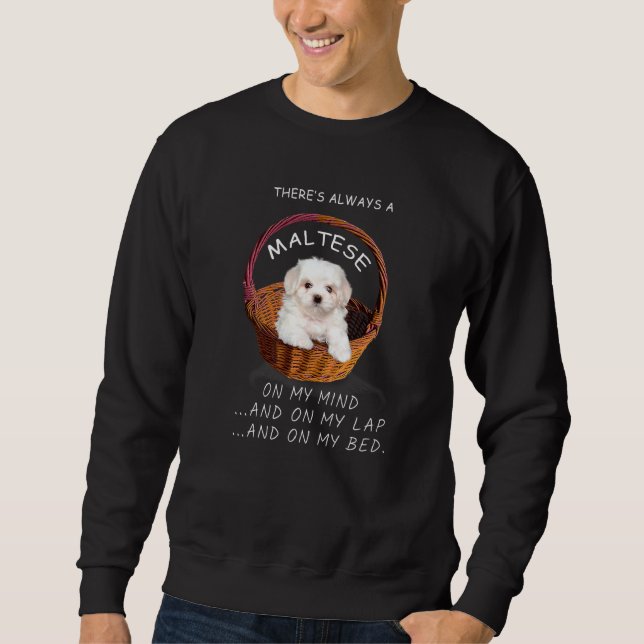 Sudadera Perro maltés está en mi mente cachorro 2 (Anverso)