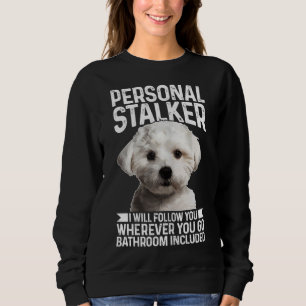 Sudadera Perro maltés gracioso maltés con estalker personal