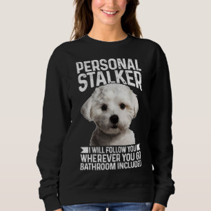 Sudadera Perro maltés gracioso maltés con estalker personal