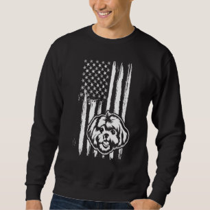 Sudadera Perro maltés lindo Bandera estadounidense Puppy