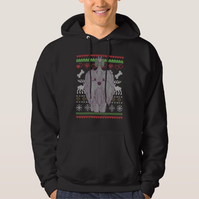 Sudadera Perro maltés Santa Claus Navidades feos patrón 1 (Anverso)