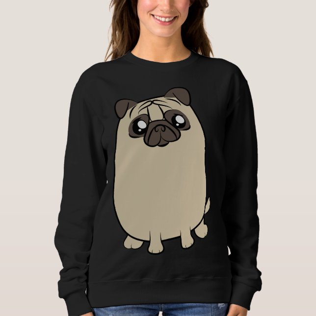 Sudadera Perro mascota de cachorros de pug lindo perro pug  (Anverso)