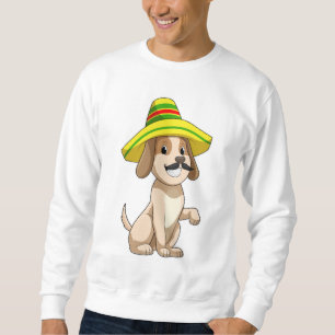 Sudadera Perro mexicano con gorra de paja