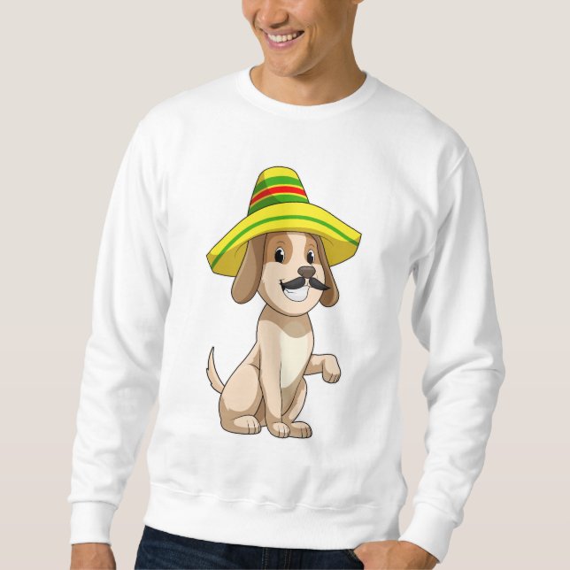 Sudadera Perro mexicano con gorra de paja (Anverso)