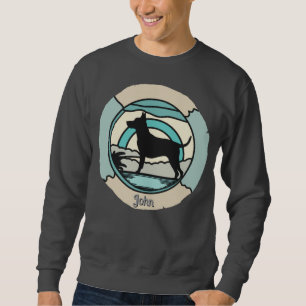 Sudadera Perro Minimalista retro solo en la playa