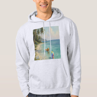 Sudadera perro nadando en la playa 