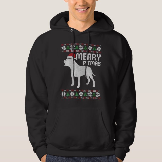 Sudadera Perro Navidad de Merry Pitbull Pitmas (Anverso)