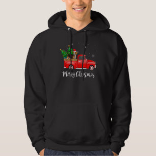 Sudadera Perro Navideño Camioneta Roja Beagle Árbol de Navi