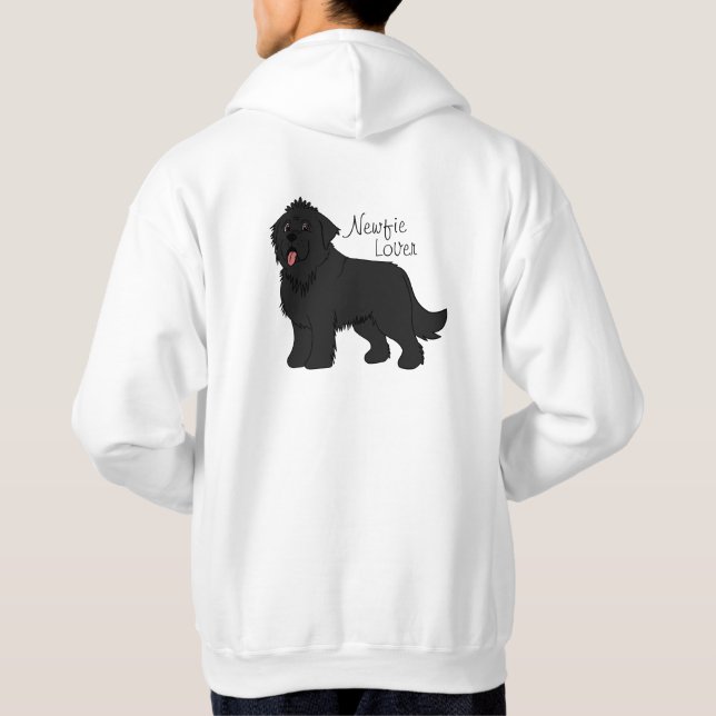 Sudadera Perro negro Newfie amante (Reverso)