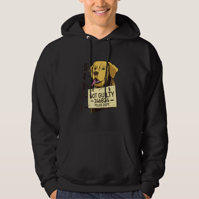 Sudadera Perro No Culpable Mugshot Prisión   (Anverso)