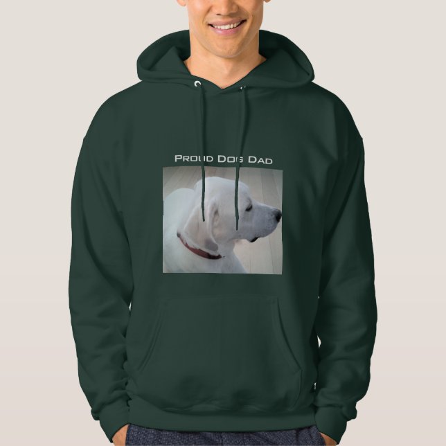 Sudadera Perro orgulloso papá lindo Labrador blanco perrito (Anverso)
