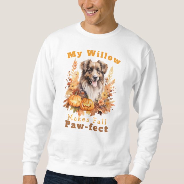 Sudadera Perro otoñal salvaje con paw de personalizable (Anverso)