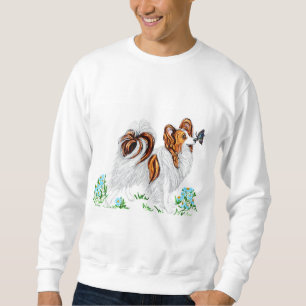 Sudadera Perro Papillon y ojo de mariposa a ojo