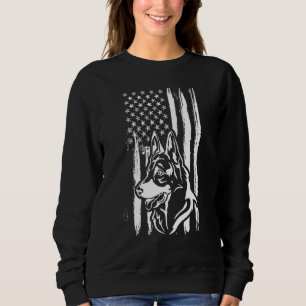 Sudadera Perro pastor alemán adorno la bandera norteamerica