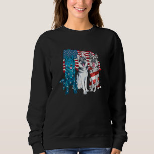 Sudadera Perro pastor alemán bandera americana 4 de julio D