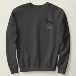 Sudadera Perro Pastor Alemán Bi- Negro con texto personaliz