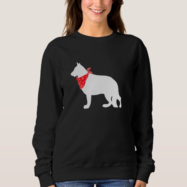 Sudadera Perro pastor alemán con bandana roja (Anverso)