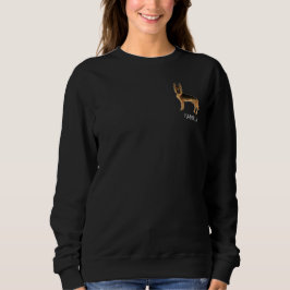 Sudadera Perro Pastor Alemán de color negro y fuego con tex