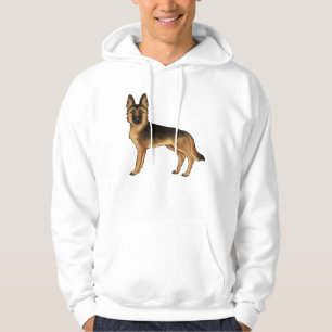 Sudadera Perro pastor alemán de color negro y marrón de pie