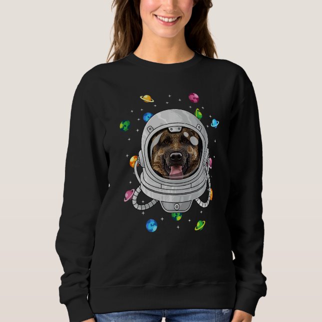 Sudadera Perro pastor astronauta alemán profundo en el espa (Anverso)