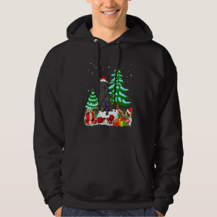Sudadera Perro pastor belga con sombrero de Navidad árbol L