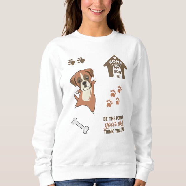 Sudadera Perro Pegatina de Cute Set Boxer Perros Perros Amo (Anverso)