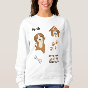 Sudadera Perro Pegatina lindo meneo Perros principiantes am