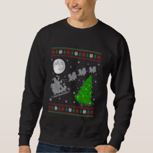 Sudadera Perro pekingés feo Navidad árbol de Santa Riding P