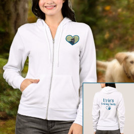 Sudadera Perro personalizado lindo caminando foto de corazó