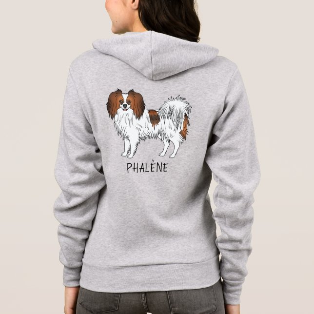 Sudadera Perro Phalène de Sable Rojo para Dueño o Amante de (Reverso)