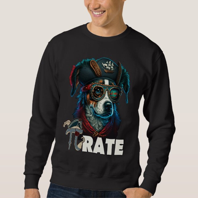 Sudadera Perro pirata del día de Pi 3 14 Divertido profesor (Anverso)