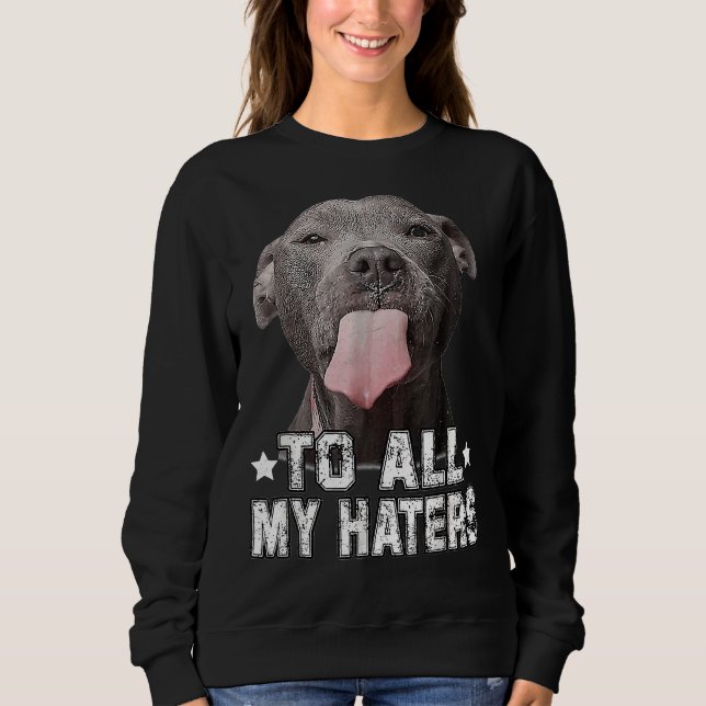 Sudadera Perro Pitbull A Todos Mis Odiosos (Anverso)