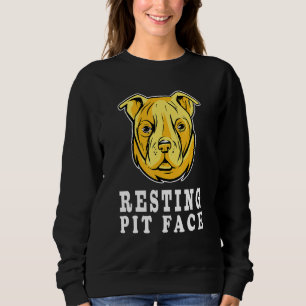 Sudadera Perro Pitbull Cara Resting Pit Face Funny Dog Happ