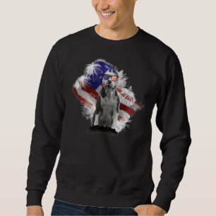 Sudadera Perro Pitbull Con Bandera Estadounidense Independe