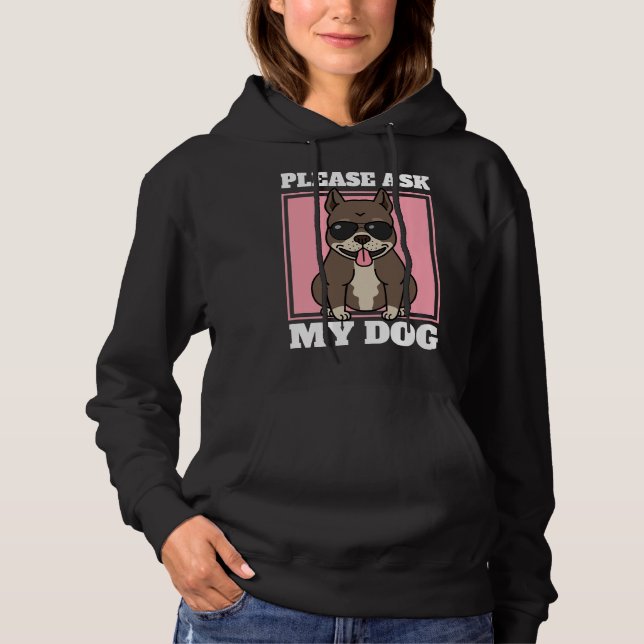 Sudadera Perro Pitbull Guay Con Gafas De Sol Mascota Gracio (Anverso)