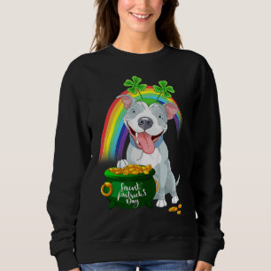 Sudadera Perro Pitbull Leprechaun Irlandés Rainbow Saint Pa