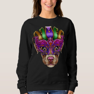 Sudadera Perro Pitbull Mardi Gras Mask Jester Gorra Pit Bul