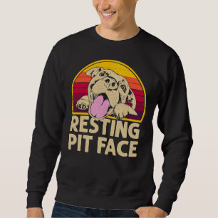 Sudadera Perro Pitbull Resting Pit Face Funny Para Pitbull 