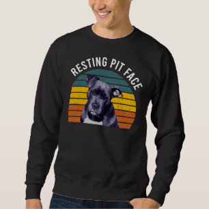 Sudadera Perro Pitbull Resting Pit Face Great Vintage