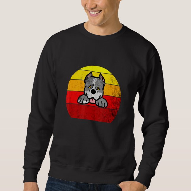 Sudadera Perro Pitbull Retro Perro Mujeres (Anverso)