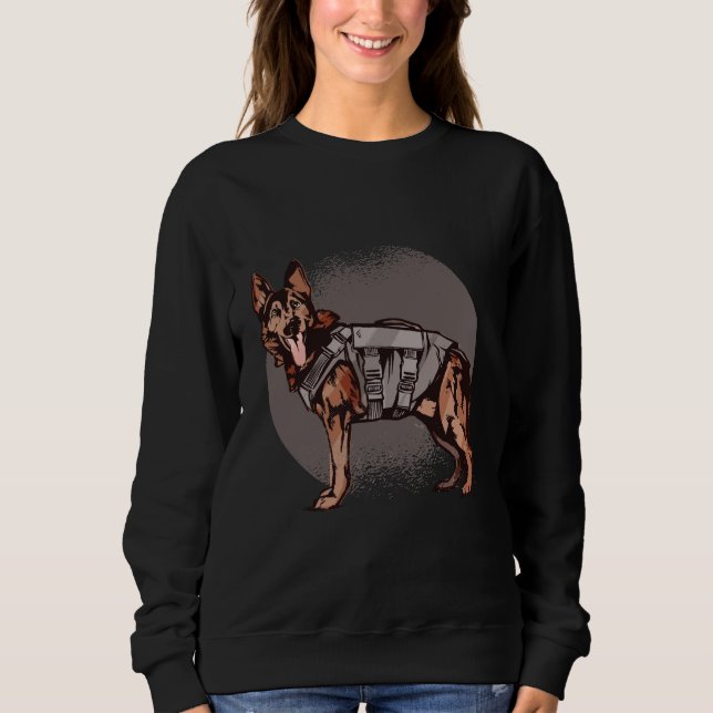 Sudadera Perro policía valiente pastor alemán (Anverso)