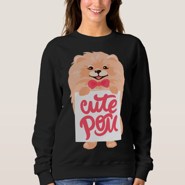 Sudadera Perro Pomerania con crema esponjosa (Anverso)