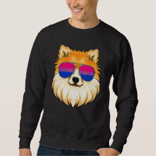 Sudadera Perro Pomerania & Gafas de sol Bandera Bisexual Bi