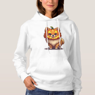 Sudadera Perro Pomerania Máscara de Calabaza