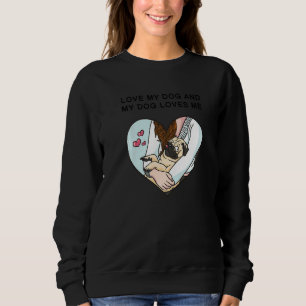 Sudadera Perro Pug Chica de cachorro Perro Rama Corazón Grá
